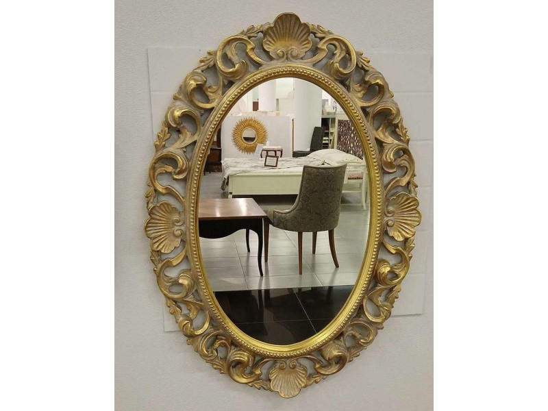 Зеркало овальное в золотой раме – VILLANOVA - H 910